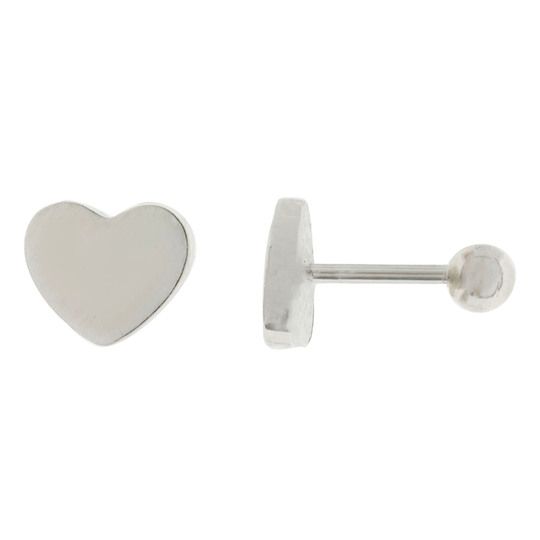 Broqueles Alba Corazón Liso .925
