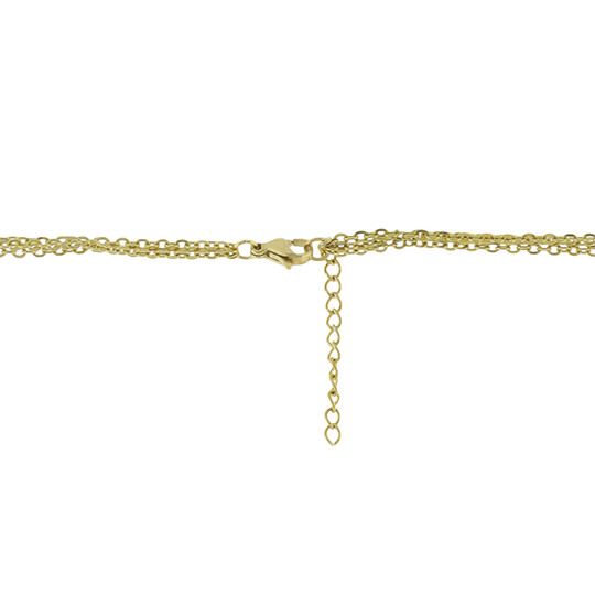 Set Elle Triple Cadena y Dijes Acero Dorado