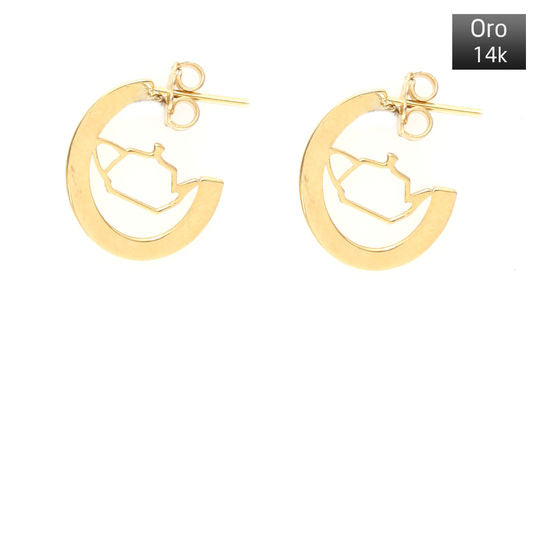 Arracadas Fátima Teteras, Oro Amarillo 14 kt