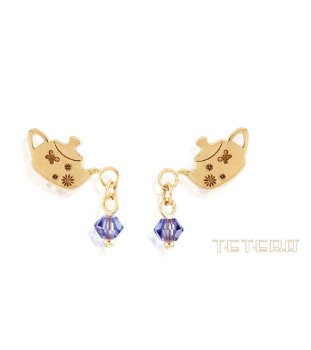 Broqueles Fátima Teteritas Cristal Oro 14 kt