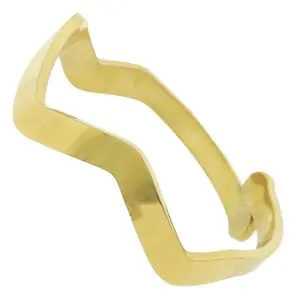 ANILLO AJUSTABLE ONDA, ACERO DORADO
