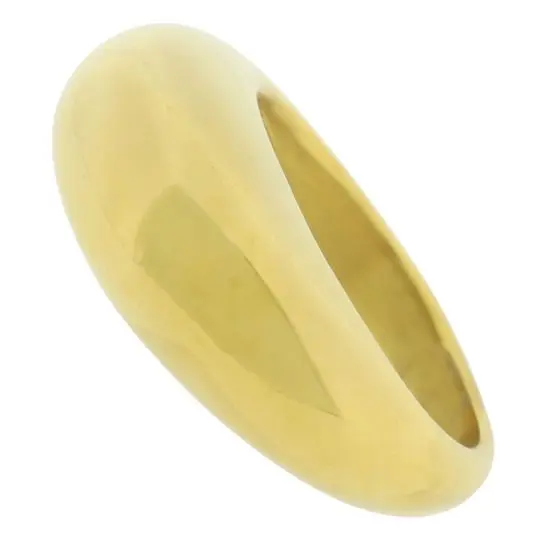 ANILLO CABUJON LISO, ACERO DORADO
