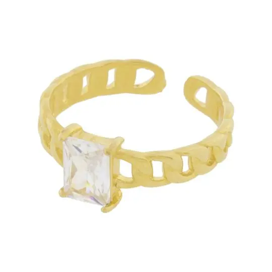 AN CADENA PIEDRA BLANCA, ACERO DORADO