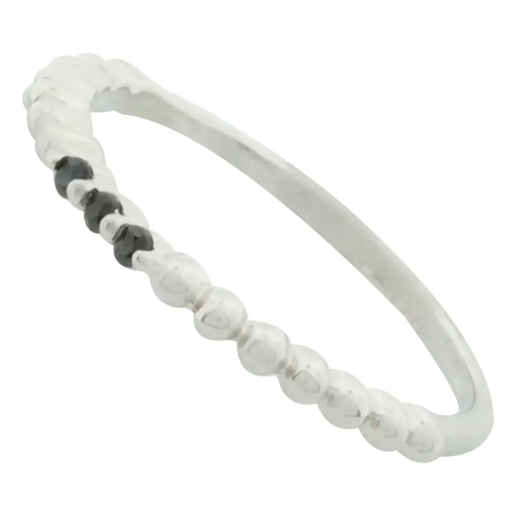 AN BOLITAS CON PIEDRA NEGRA, PLATA RODIZADA