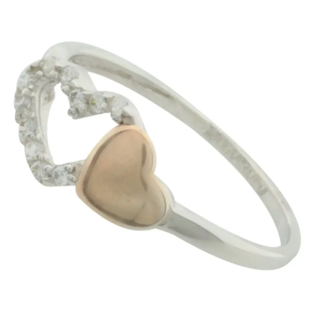 AN CORAZÓN ROSA, PLATA RODIZADA