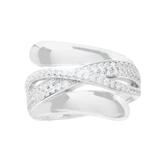 AN LINEAS CRUZADAS ZIRCONIAS, PLATA