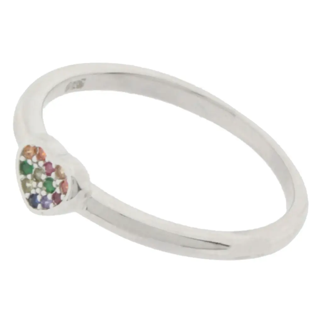 AN CORAZÓN COLORES PAVÉ, PLATA .925
