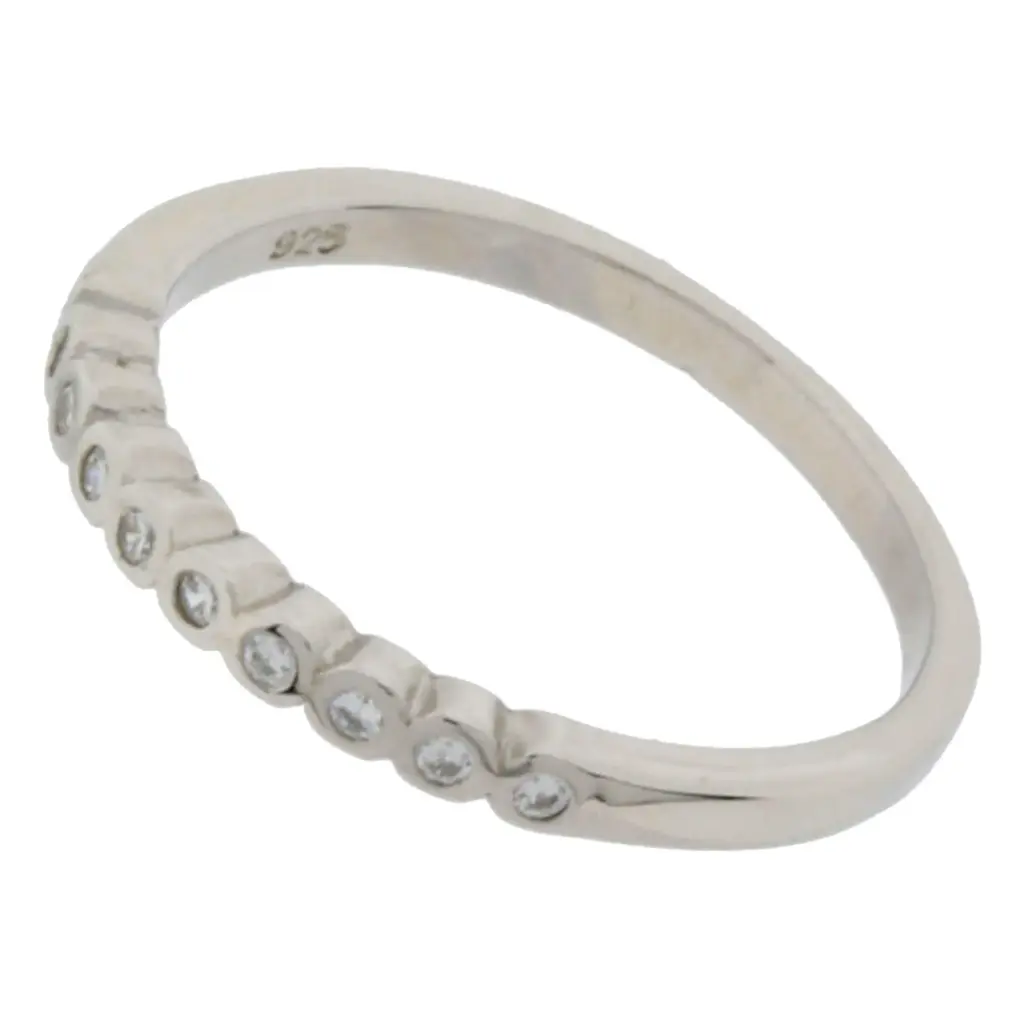 AN LINEA CIRCULOS ZIRCONIA, PLATA .925