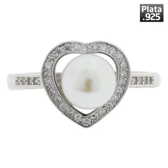 AN CORAZÓN PERLA, PLATA .925