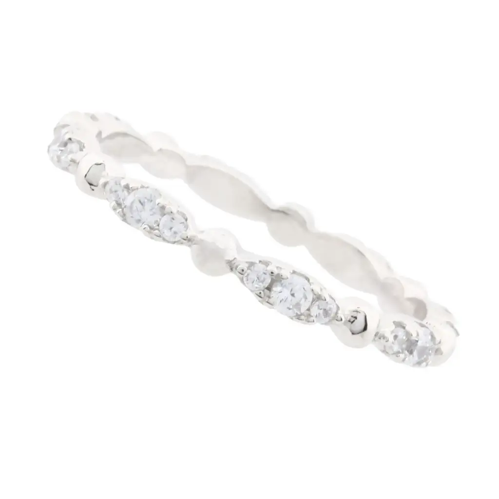 CHURUMBELA ZIRCONIAS Y BOLITAS, PLATA .925