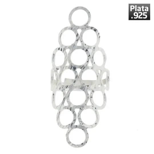 AN ROMBO CIRCULOS DIAMANTADOS, PLATA .925