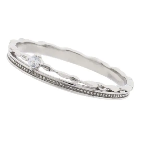 AN DOS LINEAS ZIRCONIA MINI, PLATA RODIZADA