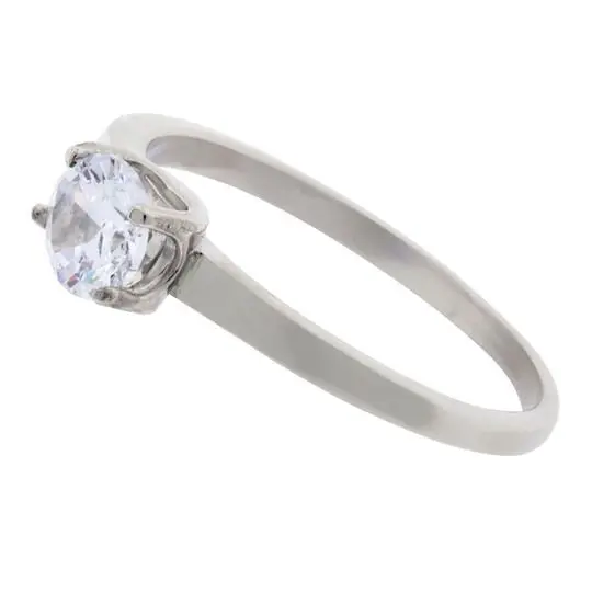 AN SOLITARIO LISO, PIEDRA REDONDA, PLATA RODIZADA