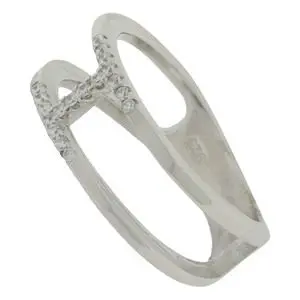 AN DOS LINEAS ZIRCONIAS, PLATA RODIZADA