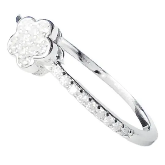 AN FLOR PAVÉ, PLATA RODIZADA