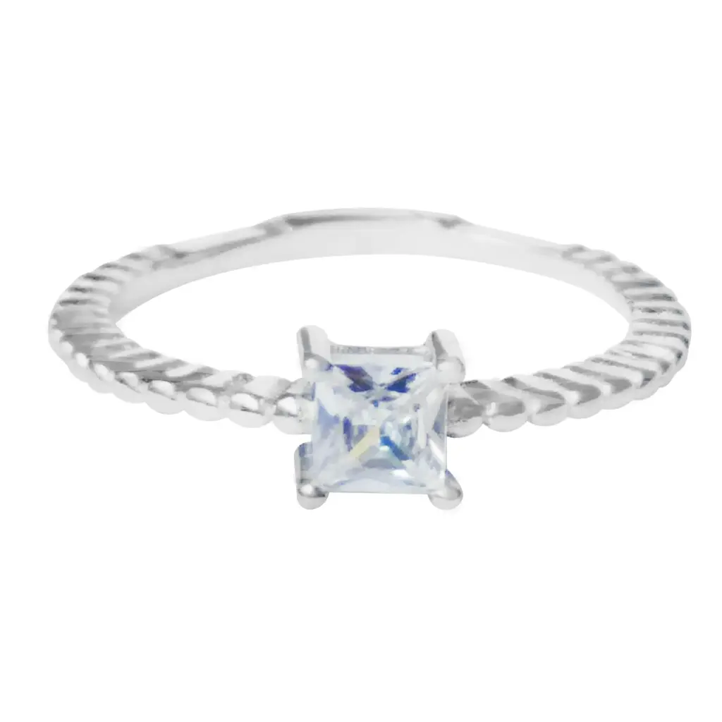 AN SOGUILLA PIEDRA CUADRADA, PLATA RODIZADA