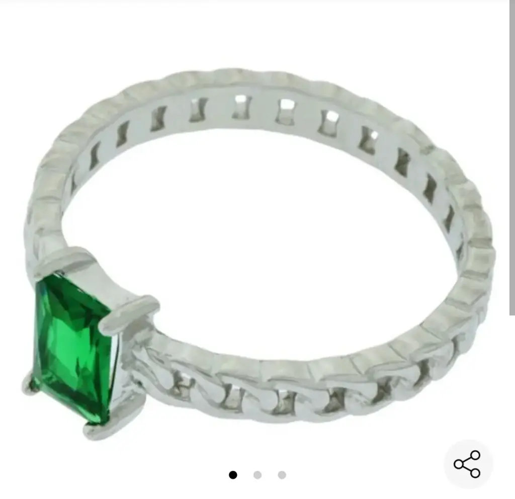 AN TRENZADO ZIRCONIA VERDE, PLATA RODIZADA