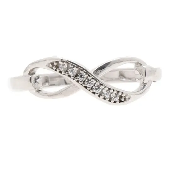 AN INFINITO CON ZIRCONIAS, PLATA. 925 CON BAÑO DE RODIO