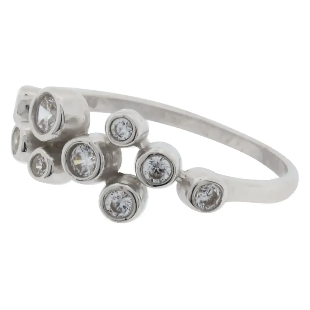 AN BURBUJAS ZIRCONIAS, PLATA. 925 CON BAÑO DE RODIO