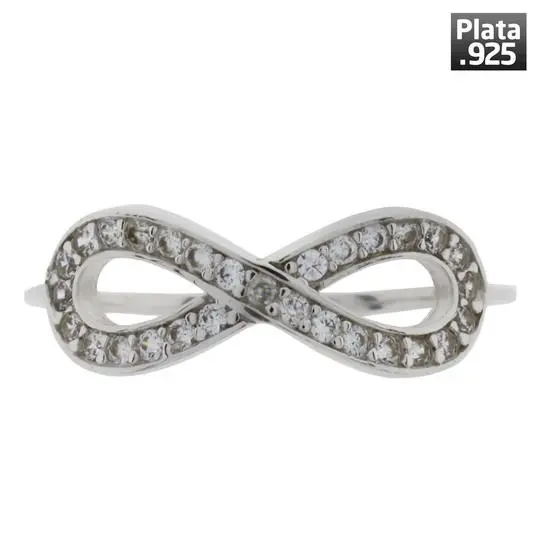 AN INFINITO, PLATA .925 CON BAÑO DE RODIO
