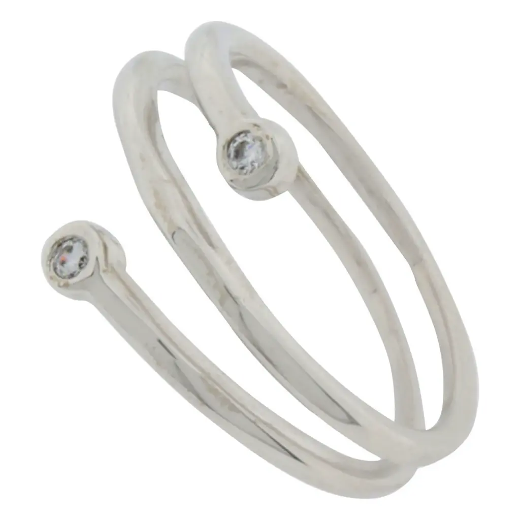 AN RESORTE CON ZIRCONIAS, PLATA RODIZADA