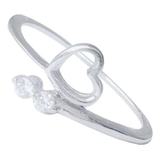 [214049] AN CORAZÓN CALADO 2 ZIRCONIAS, PLATA .925 RODIZADA