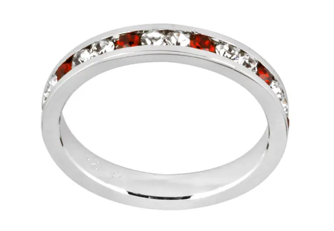 CAS2WR6 ANILLO SENCILLO BLANCO Y RUBI