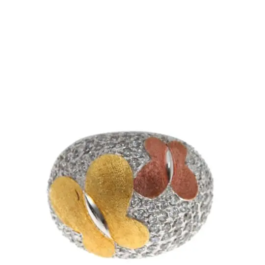 AZPL-019AN AN CUAJO MARIPOSAS, PLATA CON CIRCONIAS Y DETALLES SATINADOS