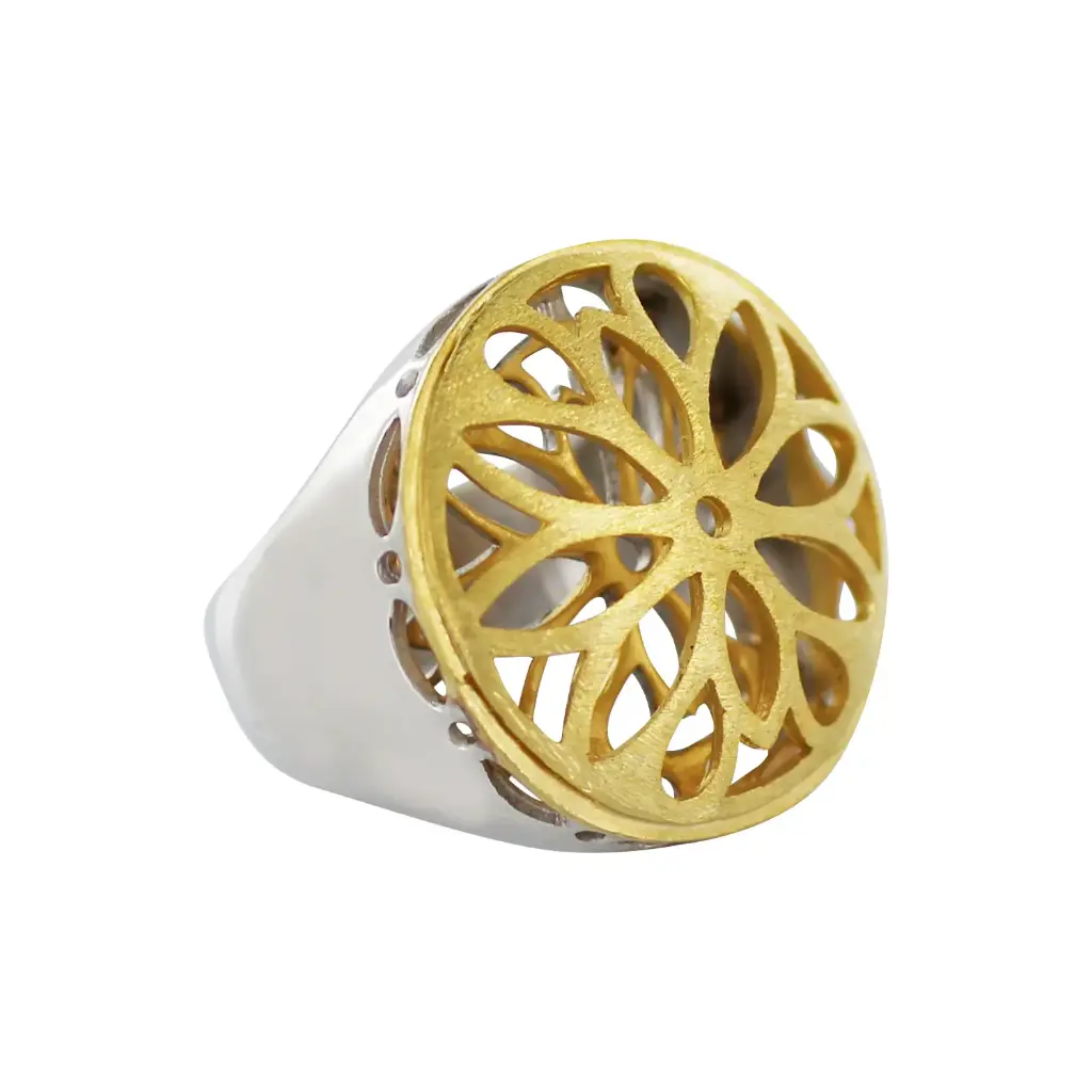 AZPL-018AN AN ROSETON, PLATA CHAPADA