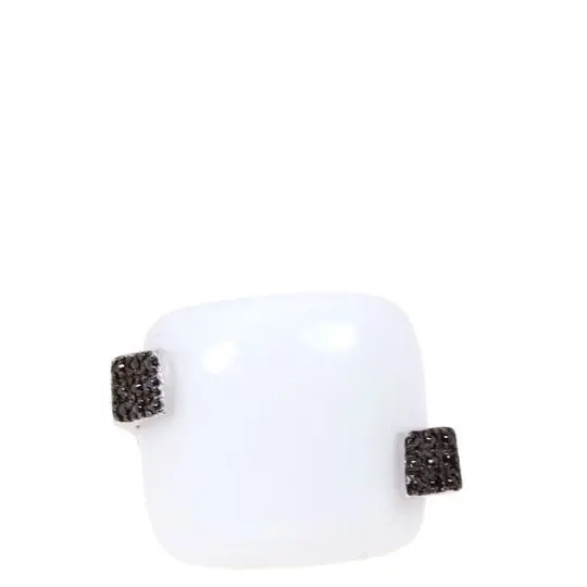 AZPL-022AN AN PIEDRA BLANCA, PLATA CON CIRCONIAS