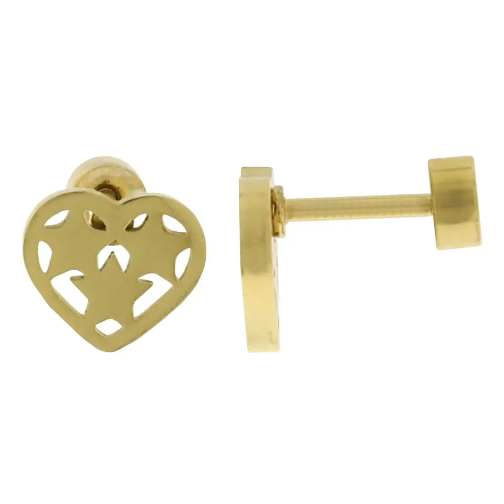 BR CORAZÓN CON ESTRELLAS, ACERO DORADO