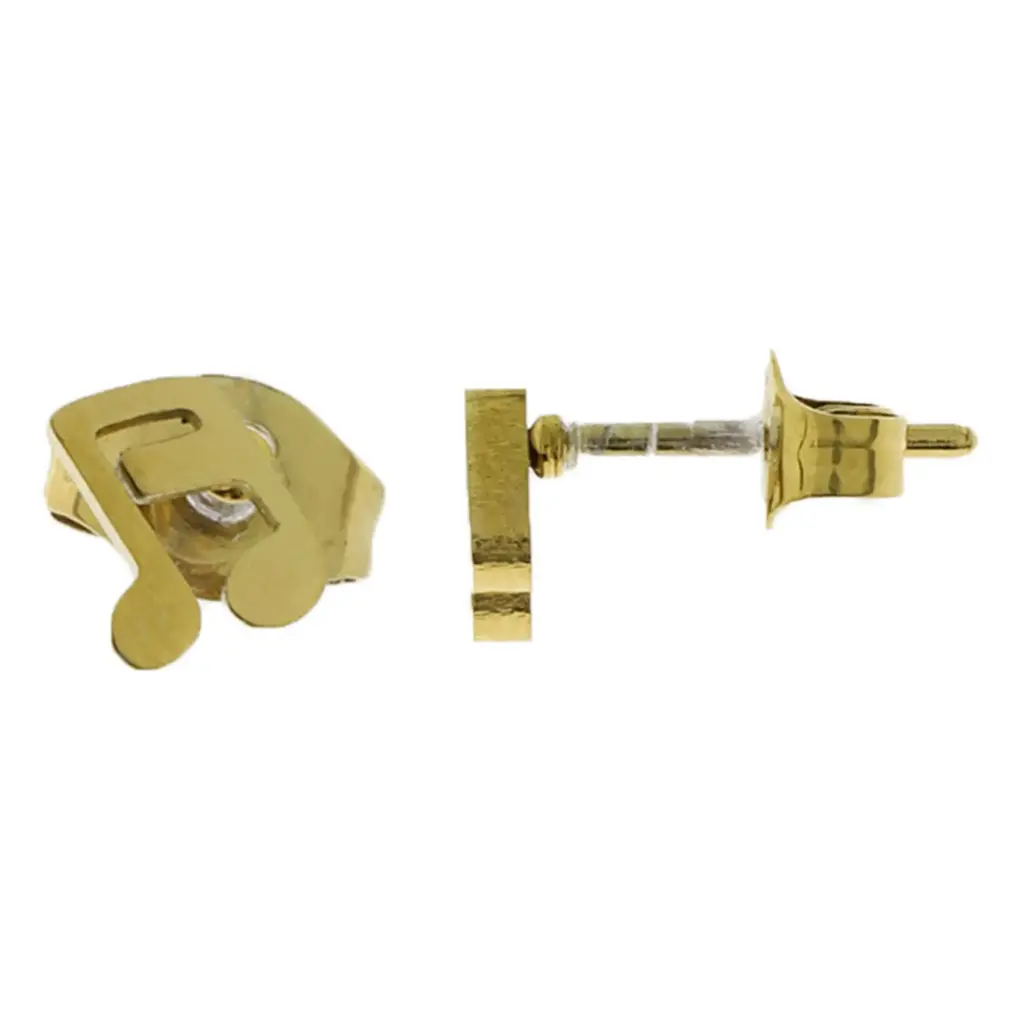 ARETES NOTA MUSICAL, ACERO DORADO