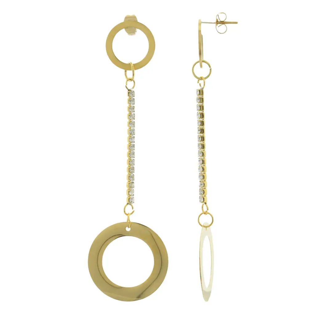 PENDIENTES CADENA ZIRCONIAS CON CIRCULOS