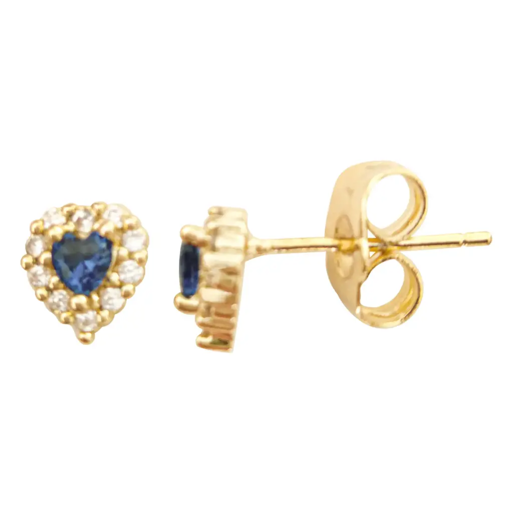 AR CORAZÓN AZUL CON ZIRCONIAS