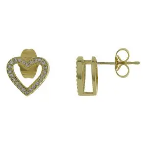 AR SILUETA PAVÉ, ACERO DORADO