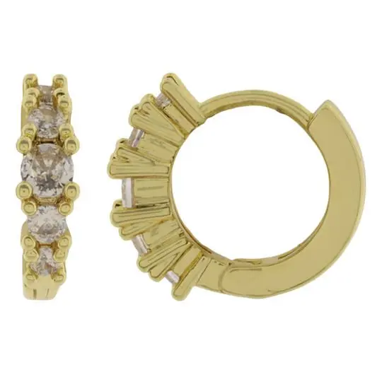 HUG CINCO ZIRCONIAS, ACERO DORADO