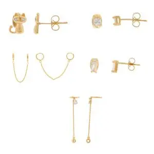 SET ARETES GATO, CHAPA