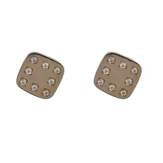 ARETES CUADRO CON ZIRCONIA, CLIP