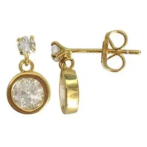 PENDIENTES CIRCULOS ZIRCONIAS, CHAPA