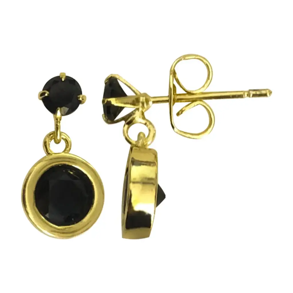 PENDIENTES CIRCULOS NEGROS,CHAPA