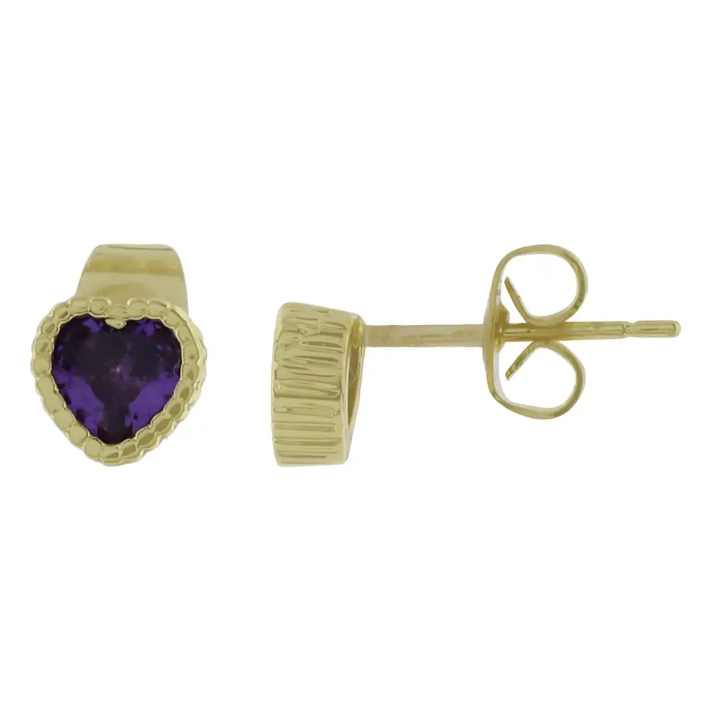 ARETES CORAZONES MORADOS, CHAPA