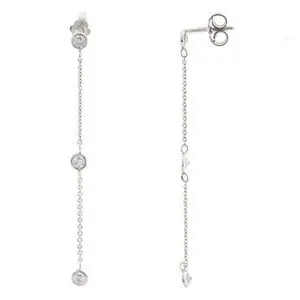 BR COLGANTE TRES PIEDRAS, PLATA .925 RODIZADA