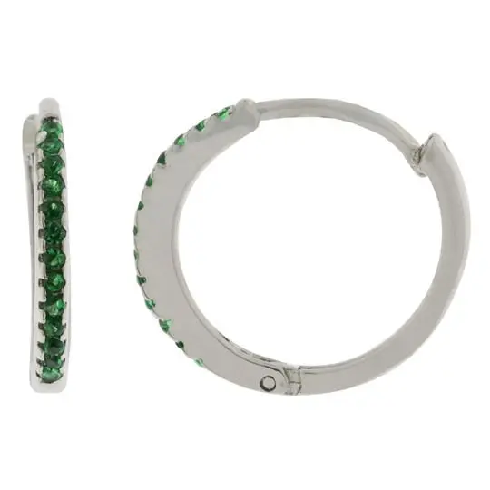 HUG ZIRCONIAS VERDES, PLATA RODIZADA