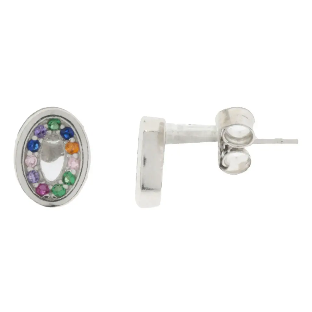 AR ARO OVALADO COLORES, PLATA .925 CON RODIO