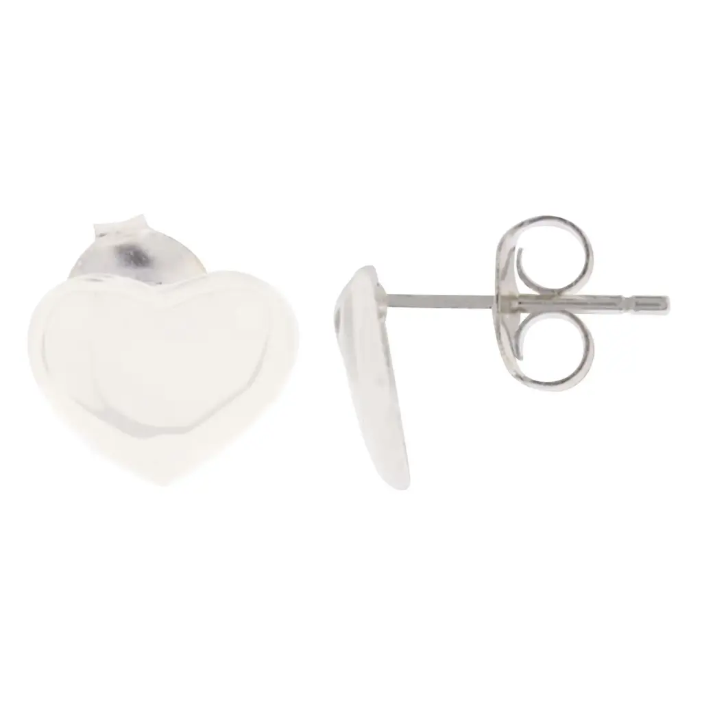 ARETES CORAZÓN LISO, PLATA .925 RODIZADA