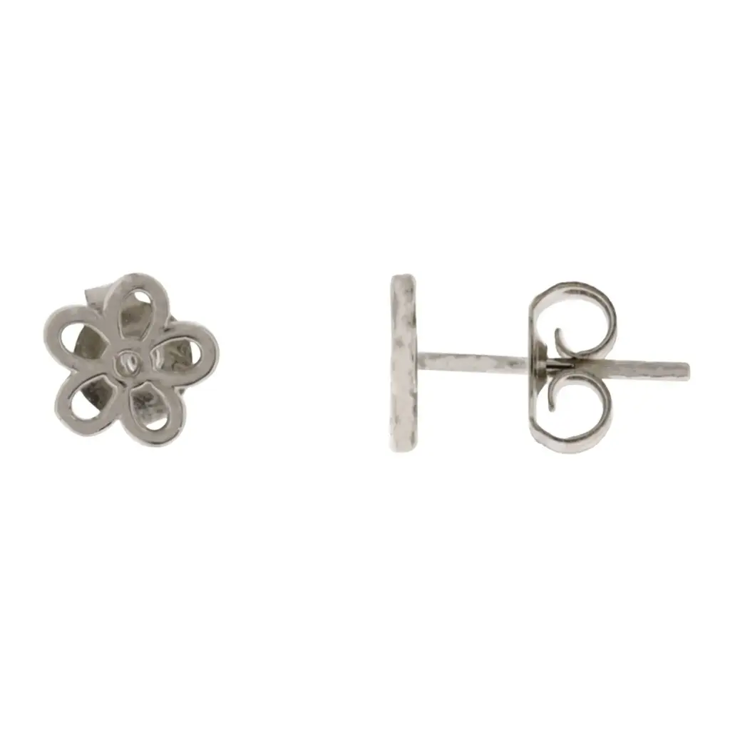 AR FLOR CALADA, PLATA .925 RODIZADA