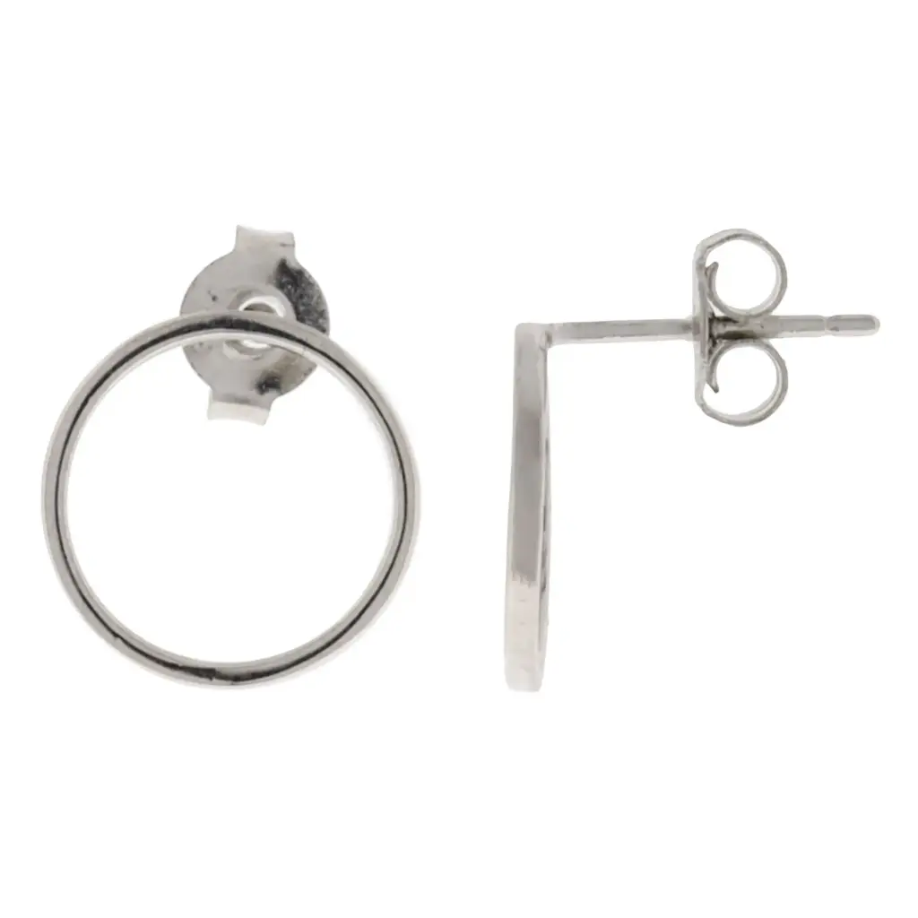 ARETES ARO LISO, PLATA .925 RODIZADA