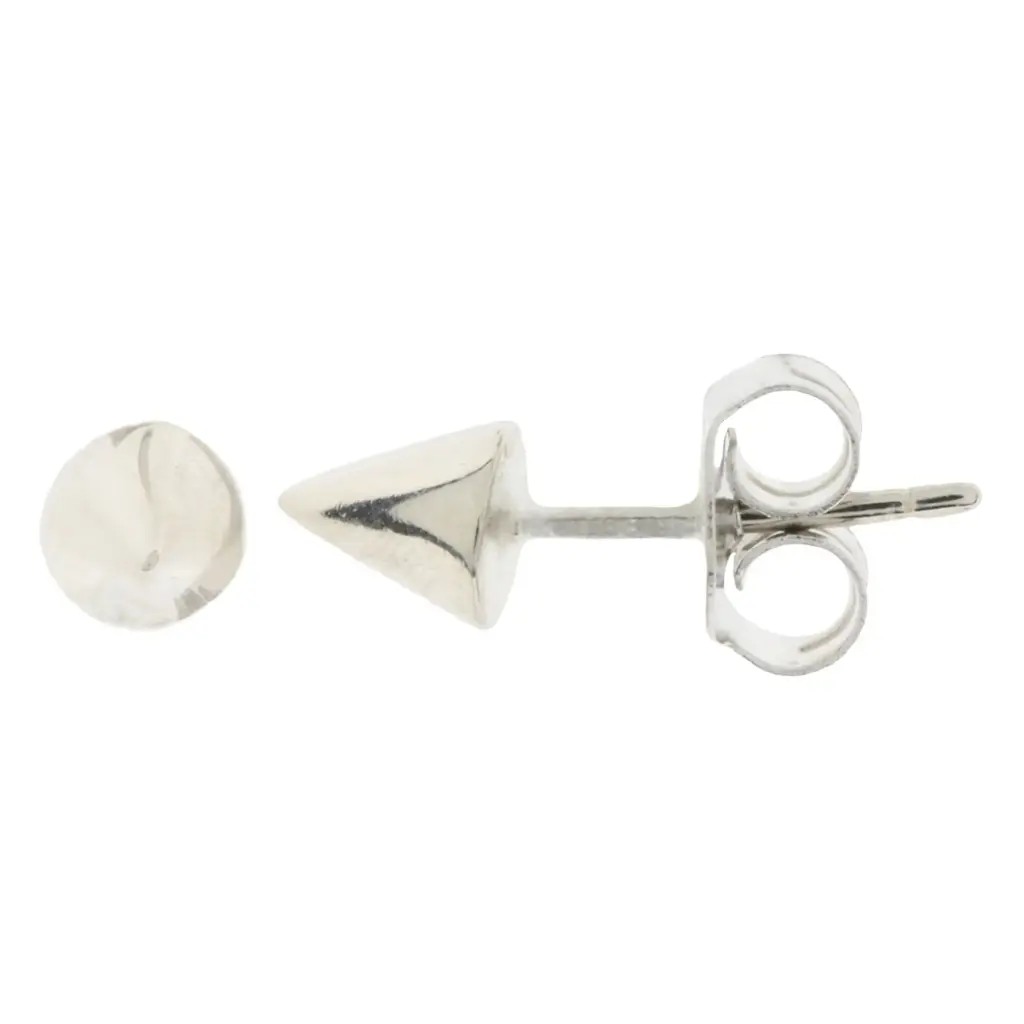 ARETES PUNTAS, PLATA RODIZADA