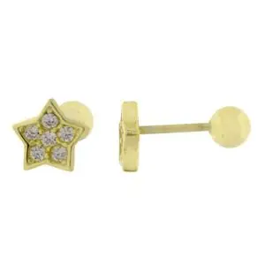 BR ESTELLITA CON ZIRCONIAS, PLATA DORADA