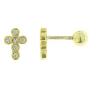 BR CRUZ ZIRCONIAS, PLATA RODIZADA